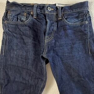 Rogue Territory Stanton Jeans Mens 30x29 Slim Straight Selvedge Denim Blue USA